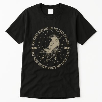 Blackbird Singing In Dead Of The Night Music Lover Tall T-Shirt