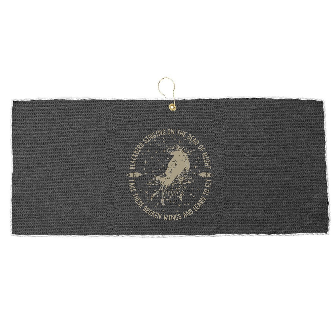 Blackbird Singing In Dead Of The Night Music Lover Large Microfiber Waffle Golf Towel