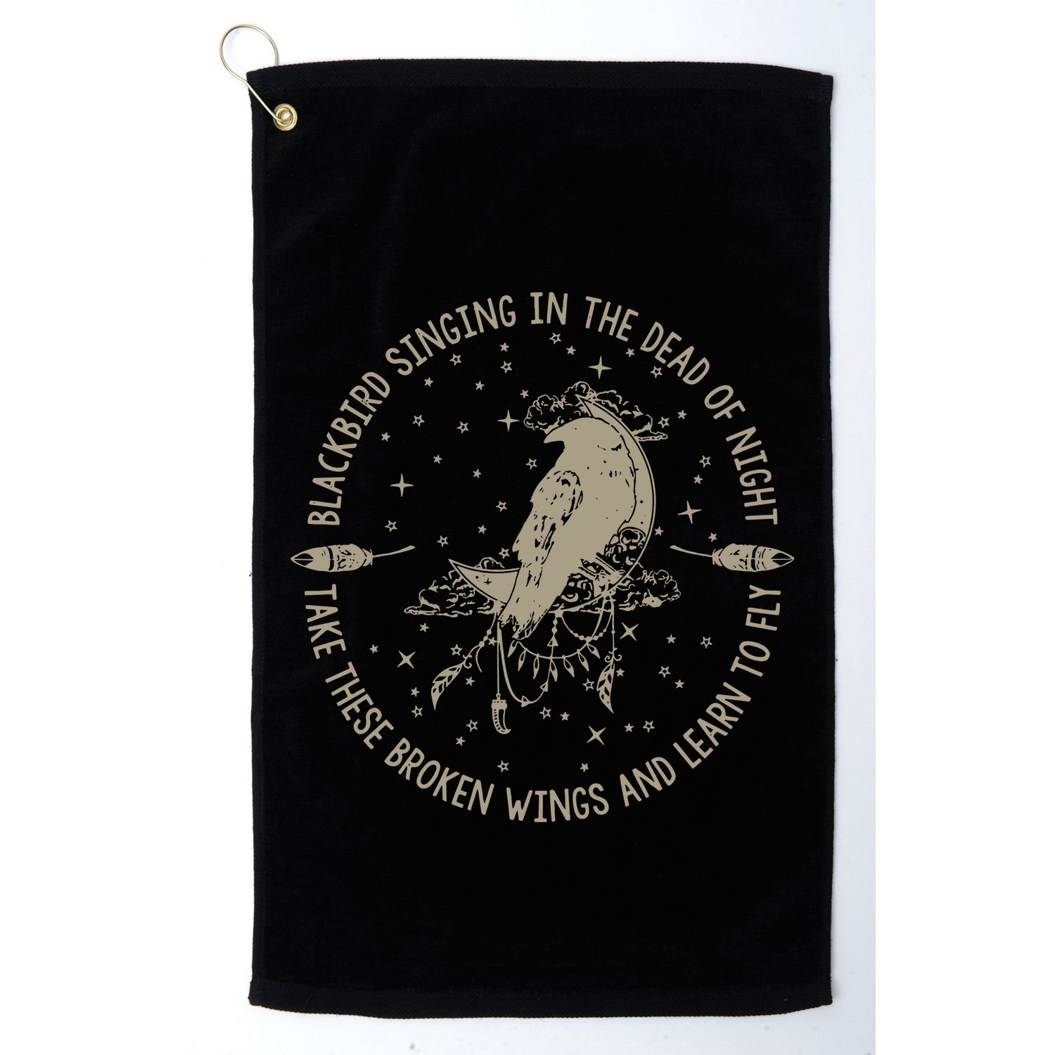 Blackbird Singing In Dead Of The Night Music Lover Golf Towel