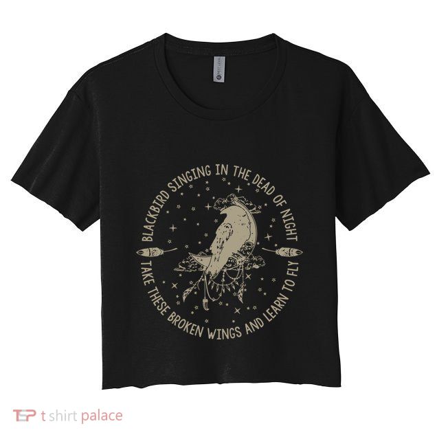 Blackbird Singing In Dead Of The Night Music Lover Crop Top