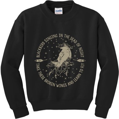 Blackbird Singing In Dead Of The Night Music Lover Kids Sweatshirt