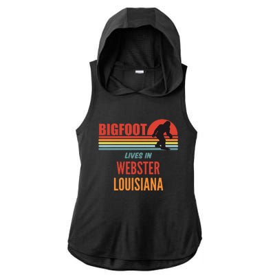 Bigfoot Sighting In Webster Parish Louisiana Ladies PosiCharge Tri-Blend Wicking Draft Hoodie Tank