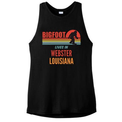 Bigfoot Sighting In Webster Parish Louisiana Ladies PosiCharge Tri-Blend Wicking Tank