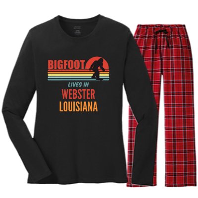 Bigfoot Sighting In Webster Parish Louisiana Women's Long Sleeve Flannel Pajama Set 