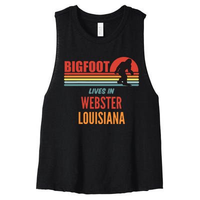 Bigfoot Sighting In Webster Parish Louisiana Women's Racerback Cropped Tank