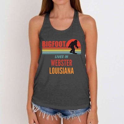 Bigfoot Sighting In Webster Parish Louisiana Women's Knotted Racerback Tank