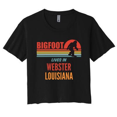 Bigfoot Sighting In Webster Parish Louisiana Women's Crop Top Tee