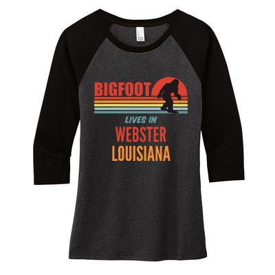 Bigfoot Sighting In Webster Parish Louisiana Women's Tri-Blend 3/4-Sleeve Raglan Shirt