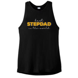 Best Stepdad In The World Fathers Day Ladies PosiCharge Tri-Blend Wicking Tank