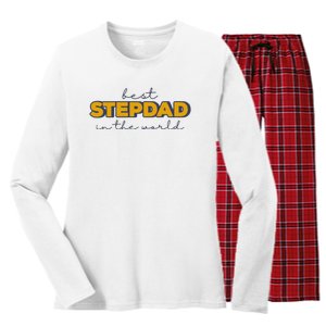 Best Stepdad In The World Fathers Day Women's Long Sleeve Flannel Pajama Set 