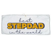 Best Stepdad In The World Fathers Day Large Microfiber Waffle Golf Towel