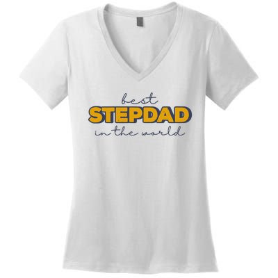 Best Stepdad In The World Fathers Day Women's V-Neck T-Shirt