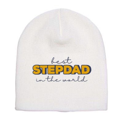 Best Stepdad In The World Fathers Day Short Acrylic Beanie