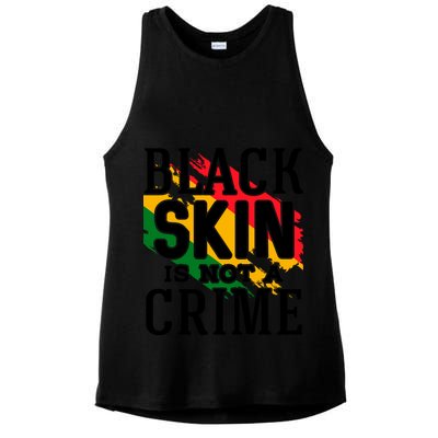 Black Skin Is Not A Crime For Black History Month Gift Ladies PosiCharge Tri-Blend Wicking Tank