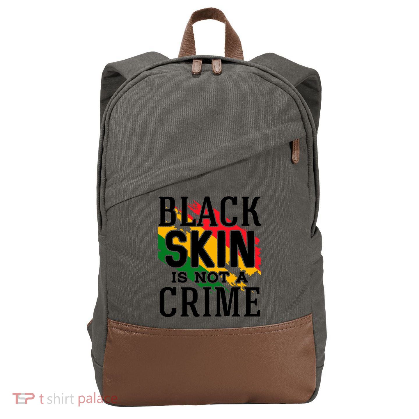 Black Skin Is Not A Crime For Black History Month Gift Cotton Canvas Backpack
