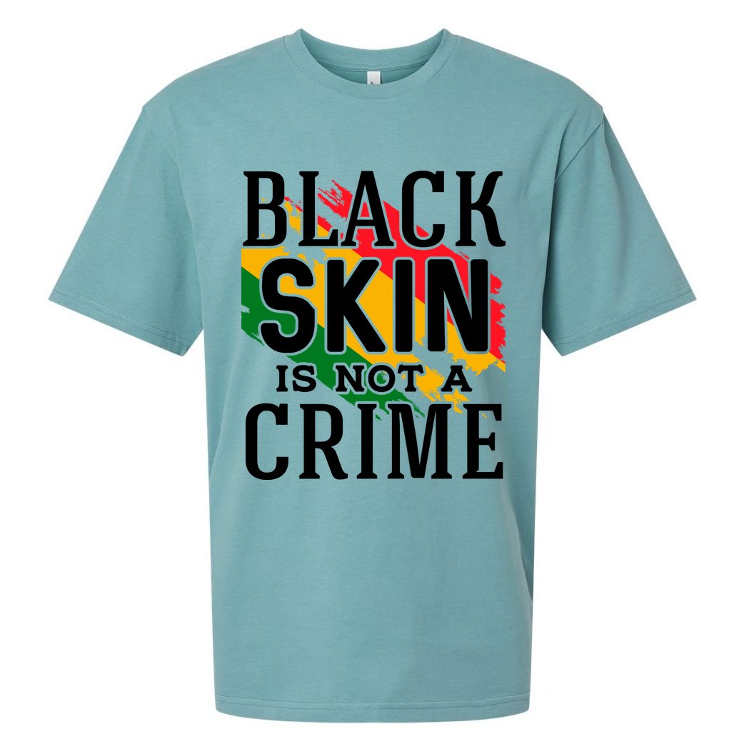 Black Skin Is Not A Crime For Black History Month Gift Sueded Cloud Jersey T-Shirt