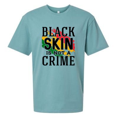 Black Skin Is Not A Crime For Black History Month Gift Sueded Cloud Jersey T-Shirt