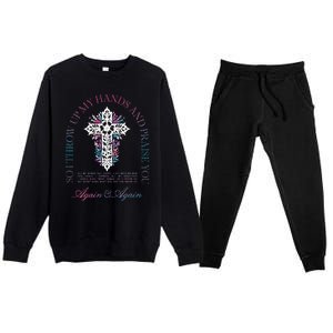 Brandon So I Throw Up My Hands Lake And Praise You Premium Crewneck Sweatsuit Set