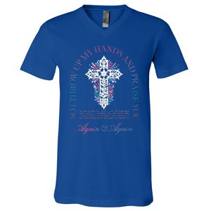 Brandon So I Throw Up My Hands Lake And Praise You V-Neck T-Shirt