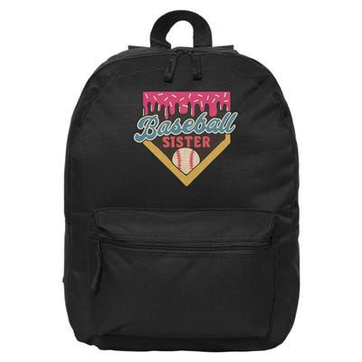 Baseball Sister Ice Cream Drip 16 in Basic Backpack
