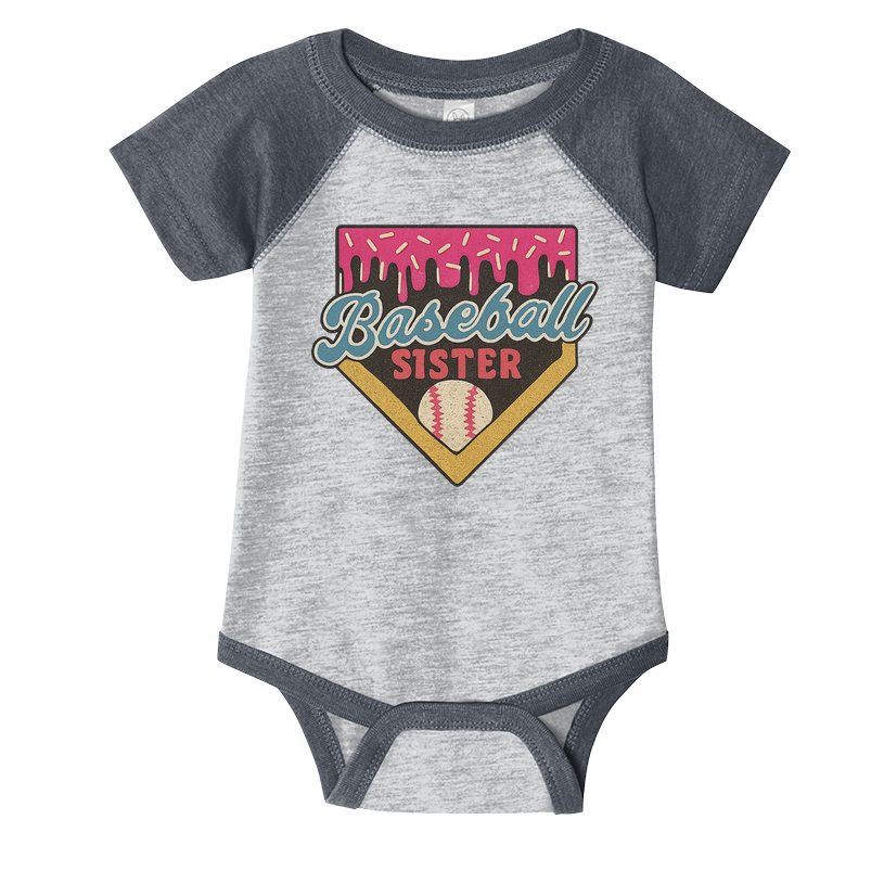 Baseball Sister Ice Cream Drip Infant Baby Jersey Bodysuit