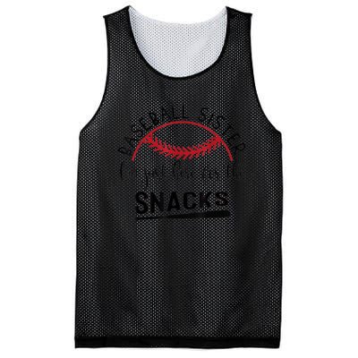 Baseball Sister I'm Just Here For The Snacks Retro Baseball Mesh Reversible Basketball Jersey Tank