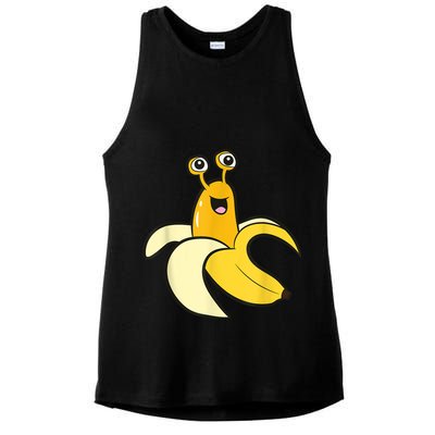 Banana Slug In Banana Funny Banana Slug Ladies PosiCharge Tri-Blend Wicking Tank