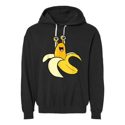 Banana Slug In Banana Funny Banana Slug Garment-Dyed Fleece Hoodie