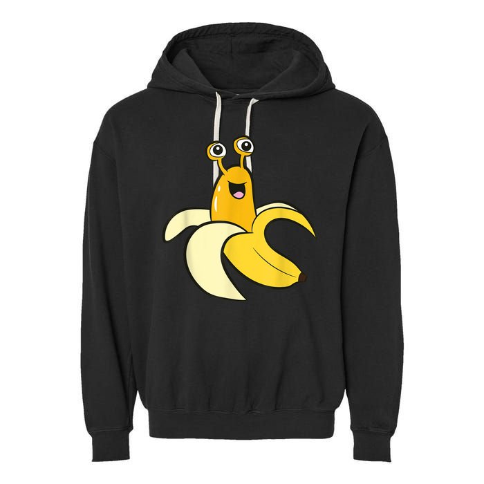 Banana Slug In Banana Funny Banana Slug Garment-Dyed Fleece Hoodie