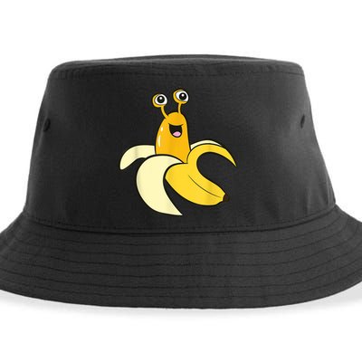 Banana Slug In Banana Funny Banana Slug Sustainable Bucket Hat