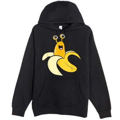 Banana Slug In Banana Funny Banana Slug Premium Pullover Hoodie