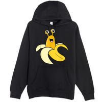Banana Slug In Banana Funny Banana Slug Premium Pullover Hoodie