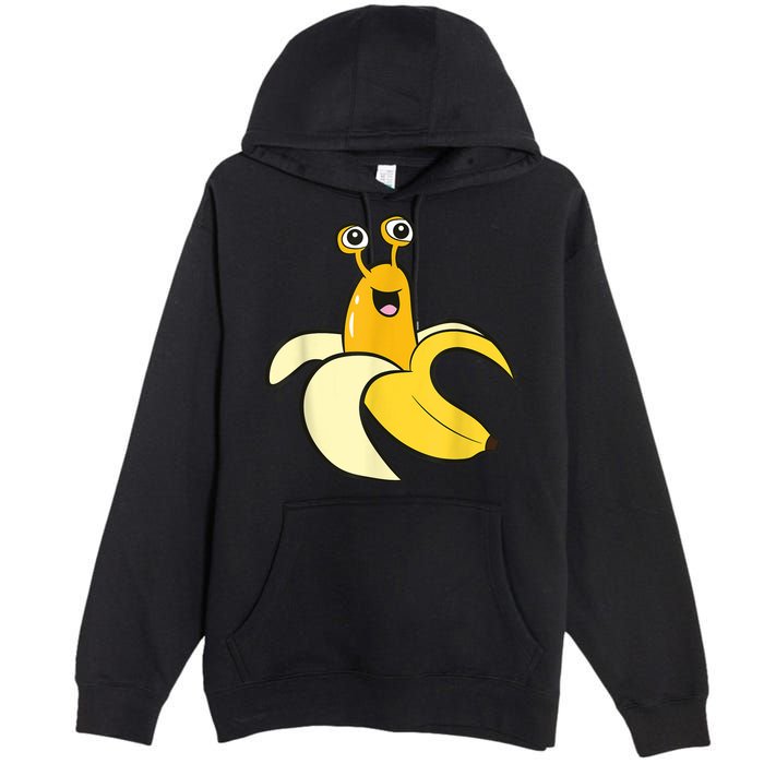 Banana Slug In Banana Funny Banana Slug Premium Pullover Hoodie