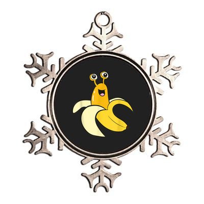 Banana Slug In Banana Funny Banana Slug Metallic Star Ornament