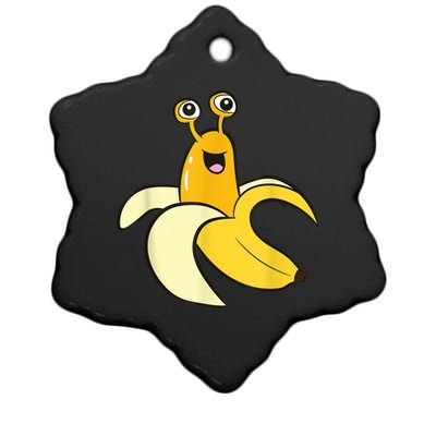 Banana Slug In Banana Funny Banana Slug Ceramic Star Ornament