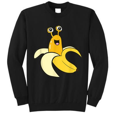 Banana Slug In Banana Funny Banana Slug Tall Sweatshirt