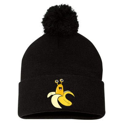 Banana Slug In Banana Funny Banana Slug Pom Pom 12in Knit Beanie