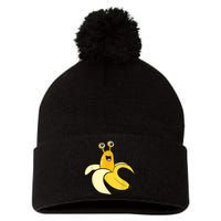 Banana Slug In Banana Funny Banana Slug Pom Pom 12in Knit Beanie