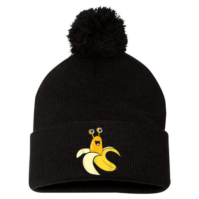 Banana Slug In Banana Funny Banana Slug Pom Pom 12in Knit Beanie