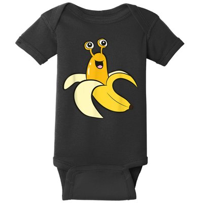 Banana Slug In Banana Funny Banana Slug Baby Bodysuit