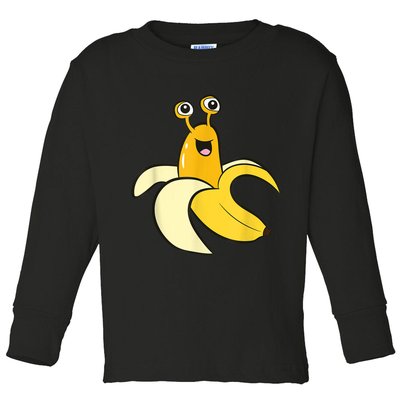 Banana Slug In Banana Funny Banana Slug Toddler Long Sleeve Shirt