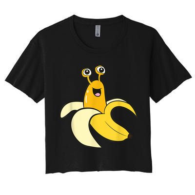 Banana Slug In Banana Funny Banana Slug Crop Top