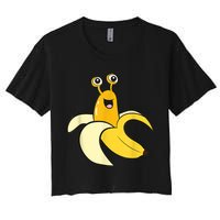 Banana Slug In Banana Funny Banana Slug Crop Top