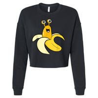 Banana Slug In Banana Funny Banana Slug Cropped Pullover Crew
