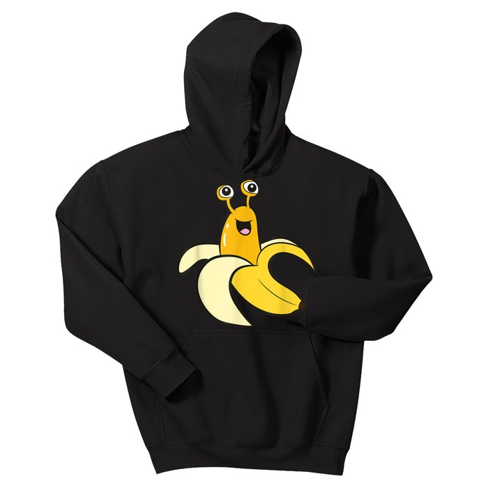 Banana Slug In Banana Funny Banana Slug Kids Hoodie