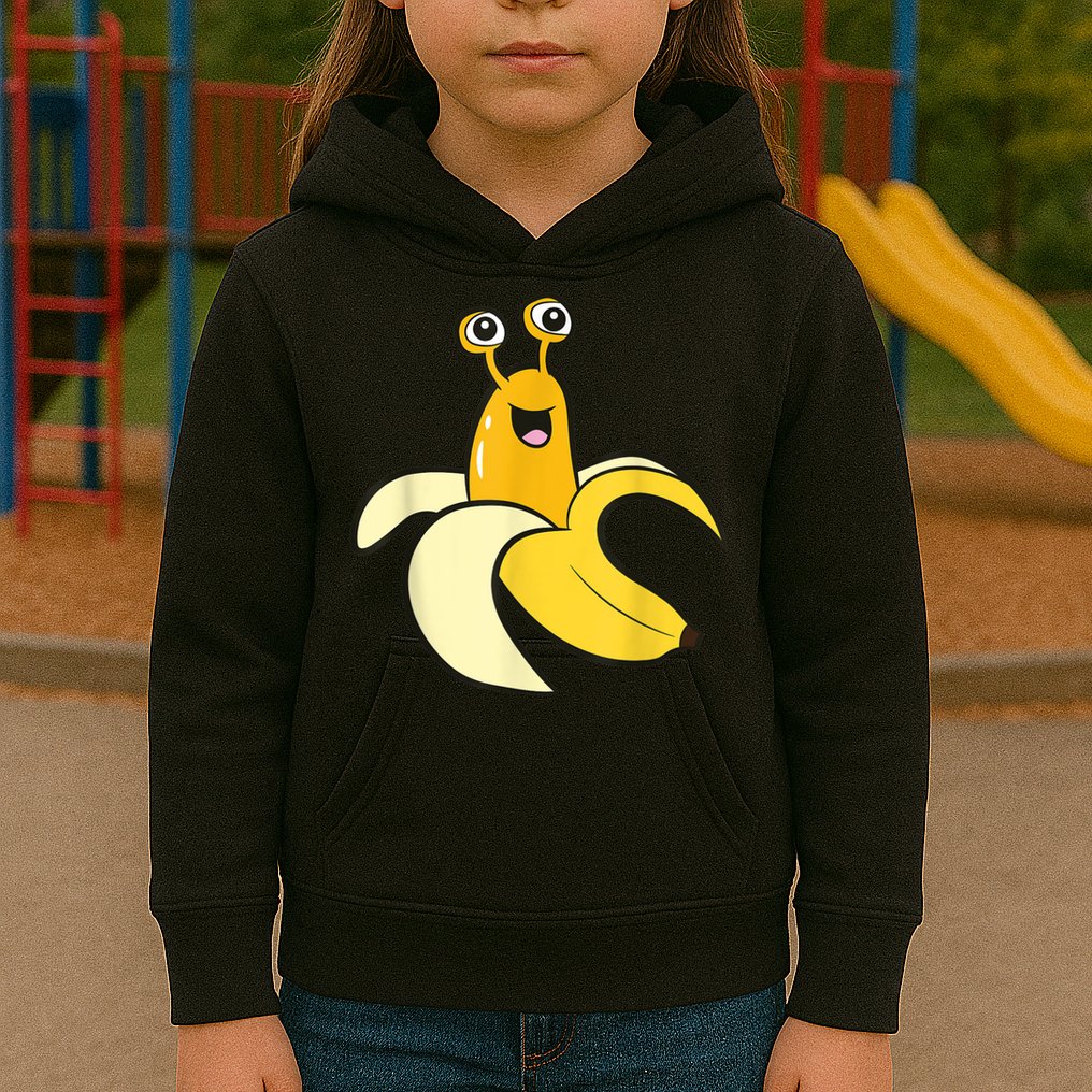 Banana Slug In Banana Funny Banana Slug Kids Hoodie