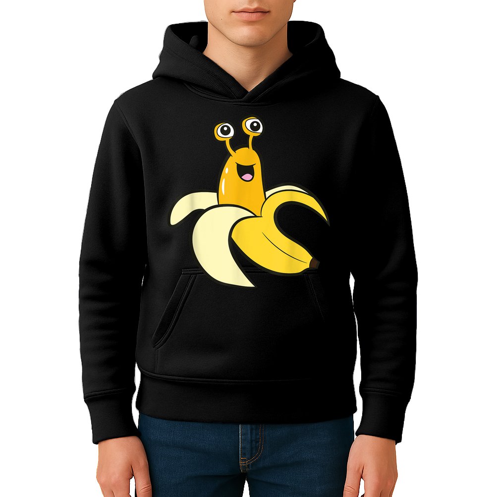 Banana Slug In Banana Funny Banana Slug Kids Hoodie