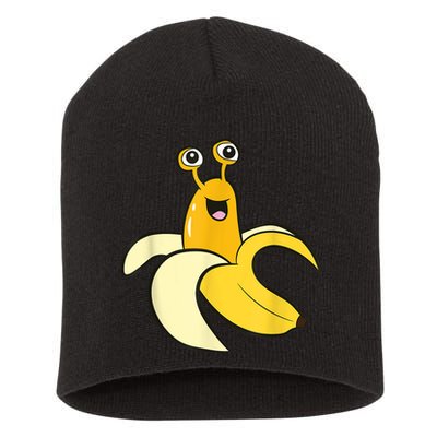 Banana Slug In Banana Funny Banana Slug Short Acrylic Beanie