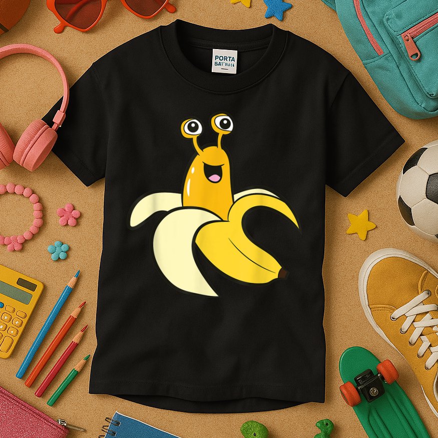 Banana Slug In Banana Funny Banana Slug Kids T-Shirt