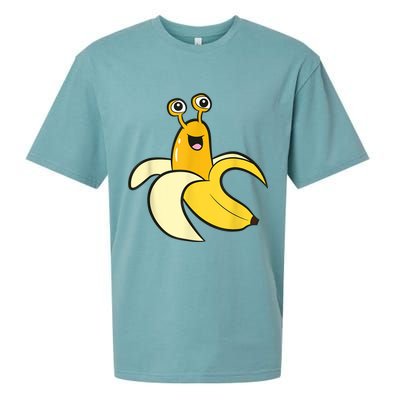 Banana Slug In Banana Funny Banana Slug Sueded Cloud Jersey T-Shirt